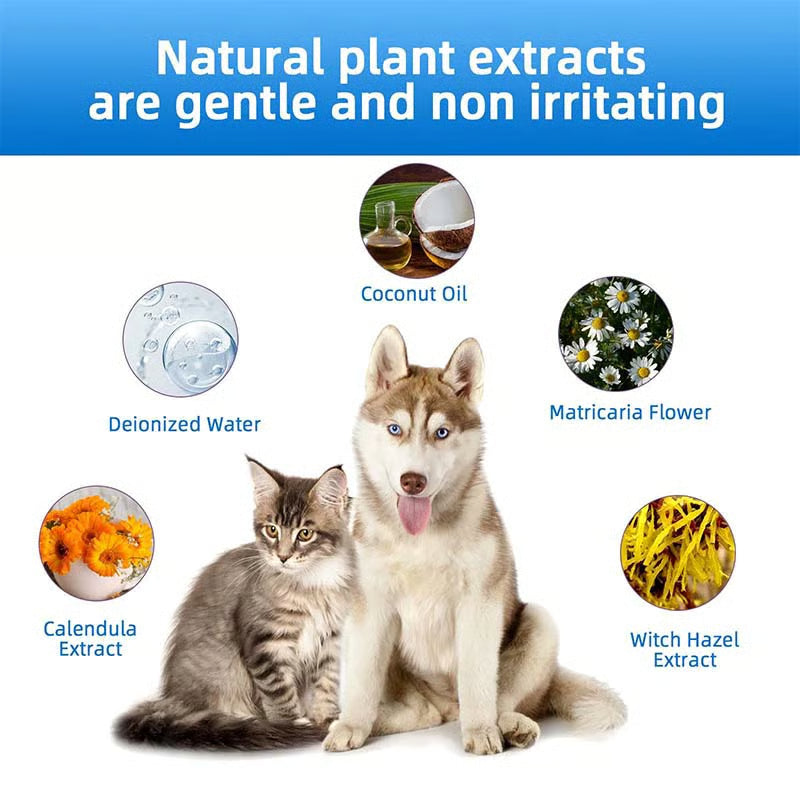 🔥LAST DAY 50% OFF - 🐶🐱Gentle Pet Ear Wash | Odor-Free Cleaning for Dogs & Cats🌿