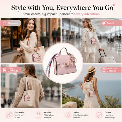 🔥Last Day Only $10.99👜Mini Square Bag Pendant Keychain- High Quality Leather with Colorful Strap, Cute Car Keychain & Bag Charm Accessory