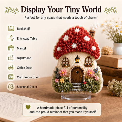 LAST DAY 50% OFF - 🏡 Whimsical Village 3D Fabric Poke Art Kit, No-Sew Beginner DIY Craft, Screen-Free Relaxing Handmade Desktop Decoration & Family Bonding Activity Gift