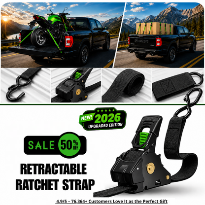 🔥 Father’s Day Sale 50% OFF 🎁 Perfect Gift – Retractable Ratchet Straps (2026 Upgraded Edition)