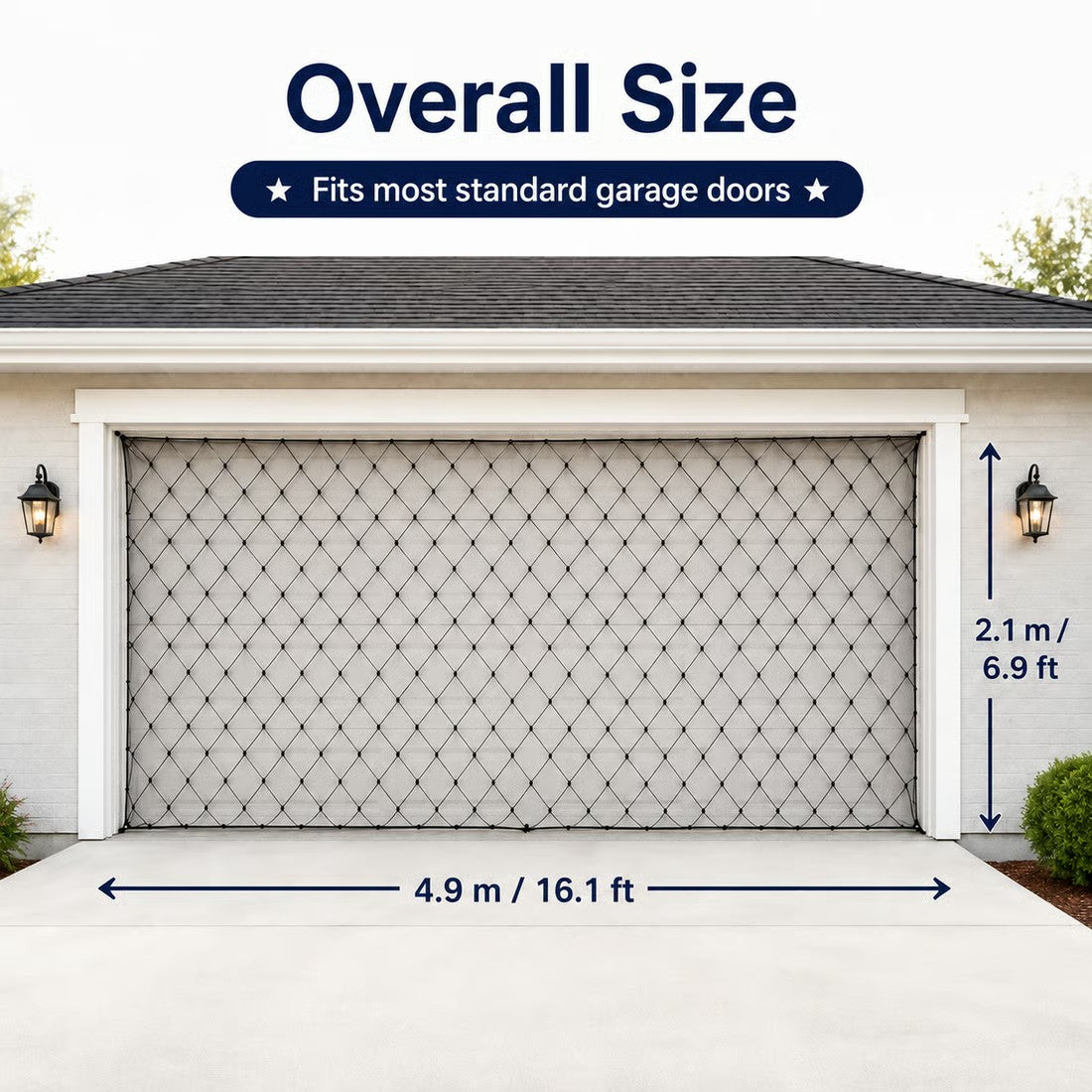🇺🇸 4th Of July Garage Flag Net Lights📏16.1 ft × 6.9 ft