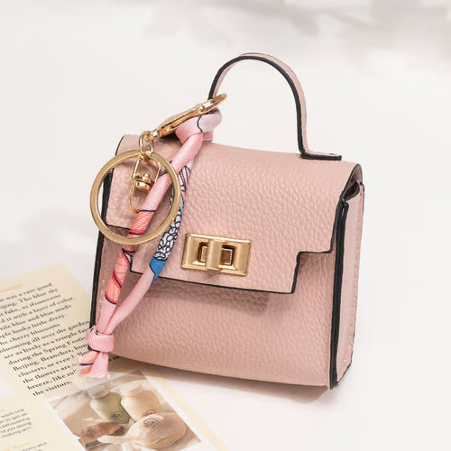 🔥Last Day Only $10.99👜Mini Square Bag Pendant Keychain- High Quality Leather with Colorful Strap, Cute Car Keychain & Bag Charm Accessory
