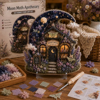 LAST DAY 50% OFF - 🏡 Whimsical Village 3D Fabric Poke Art Kit, No-Sew Beginner DIY Craft, Screen-Free Relaxing Handmade Desktop Decoration & Family Bonding Activity Gift