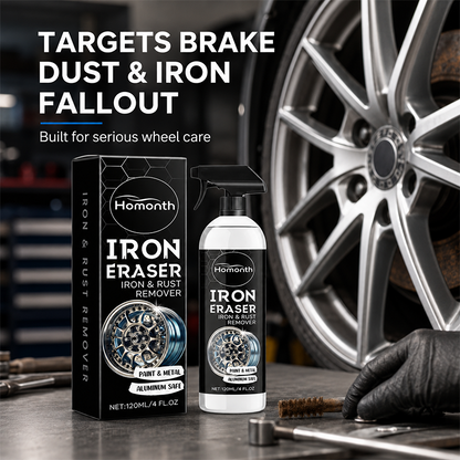Homonth Iron Eraser Iron & Rust Remover-Fast-Acting Multi-Surface Car Cleaner for Wheels, Paint, Glass & Interior