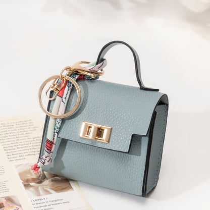 🔥Last Day Only $10.99👜Mini Square Bag Pendant Keychain- High Quality Leather with Colorful Strap, Cute Car Keychain & Bag Charm Accessory
