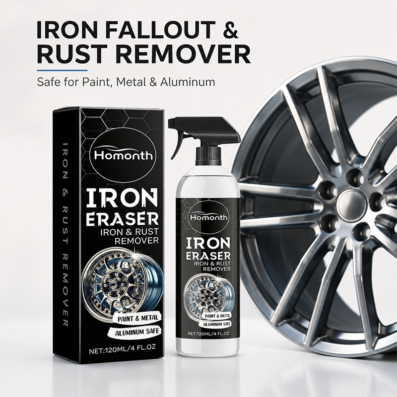 Homonth Iron Eraser Iron & Rust Remover-Fast-Acting Multi-Surface Car Cleaner for Wheels, Paint, Glass & Interior