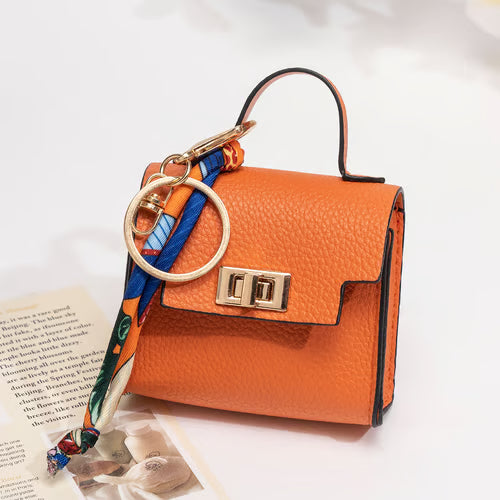 🔥Last Day Only $10.99👜Mini Square Bag Pendant Keychain- High Quality Leather with Colorful Strap, Cute Car Keychain & Bag Charm Accessory