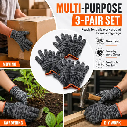 Unisex gardening gloves; versatile work gloves with strong grip, made of stretchy, breathable knit fabric; suitable for gardening, DIY, household chores, and workshop tasks