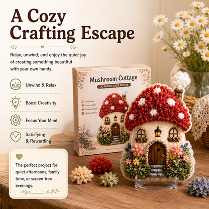 LAST DAY 50% OFF - 🏡 Whimsical Village 3D Fabric Poke Art Kit, No-Sew Beginner DIY Craft, Screen-Free Relaxing Handmade Desktop Decoration & Family Bonding Activity Gift