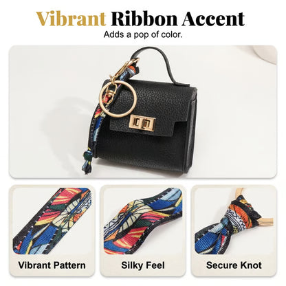 🔥Last Day Only $10.99👜Mini Square Bag Pendant Keychain- High Quality Leather with Colorful Strap, Cute Car Keychain & Bag Charm Accessory