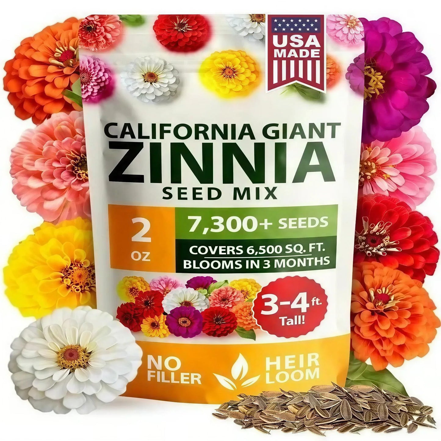 Meet the Zinnia Seeds-the pure, filler-free seeds that turn a bare patch of soil into your own personal flower paradise.