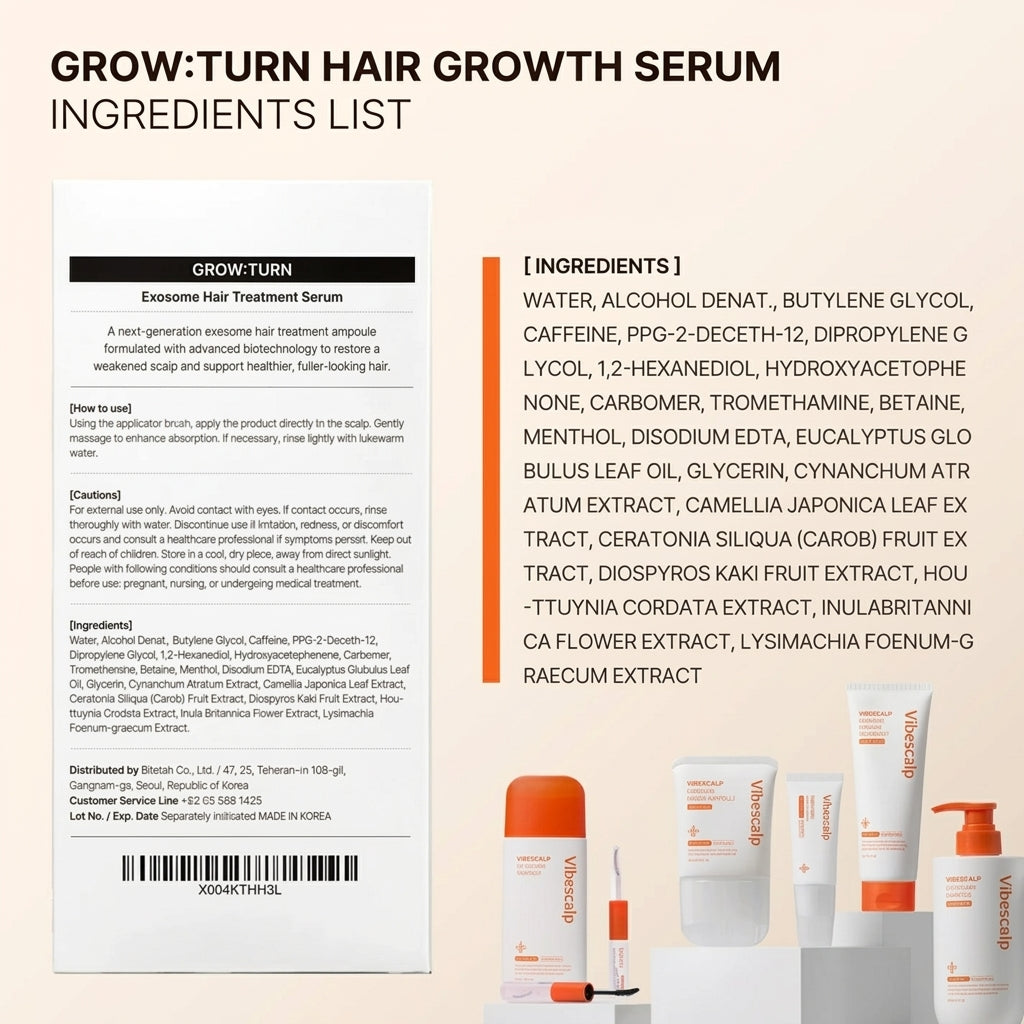 Vibescalp Growturn Hair Growth Serum with Built in Brush for Hair Growth & Thickening