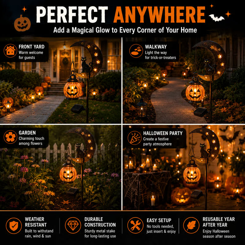🎃 Halloween Early Bird Sale | 69% OFF Pumpkin Moon Garden Stake Light