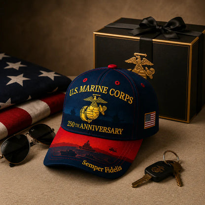 Father's Day Sale -Handmade Embroidered Devil Dog USMC 250th Birthday Commemorative Cap us