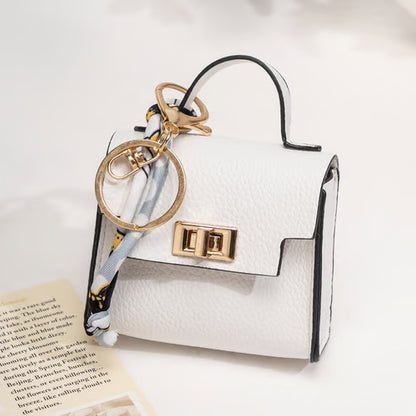 🔥Last Day Only $10.99👜Mini Square Bag Pendant Keychain- High Quality Leather with Colorful Strap, Cute Car Keychain & Bag Charm Accessory