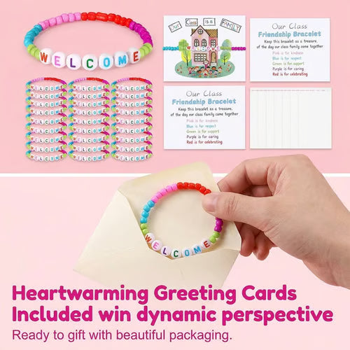 🔥Last Day 50% OFF - ✨🌈Pack of 25 Welcome BeadBracelets - StrengthenClassroom Friendship & SpreadWarm Kindness!