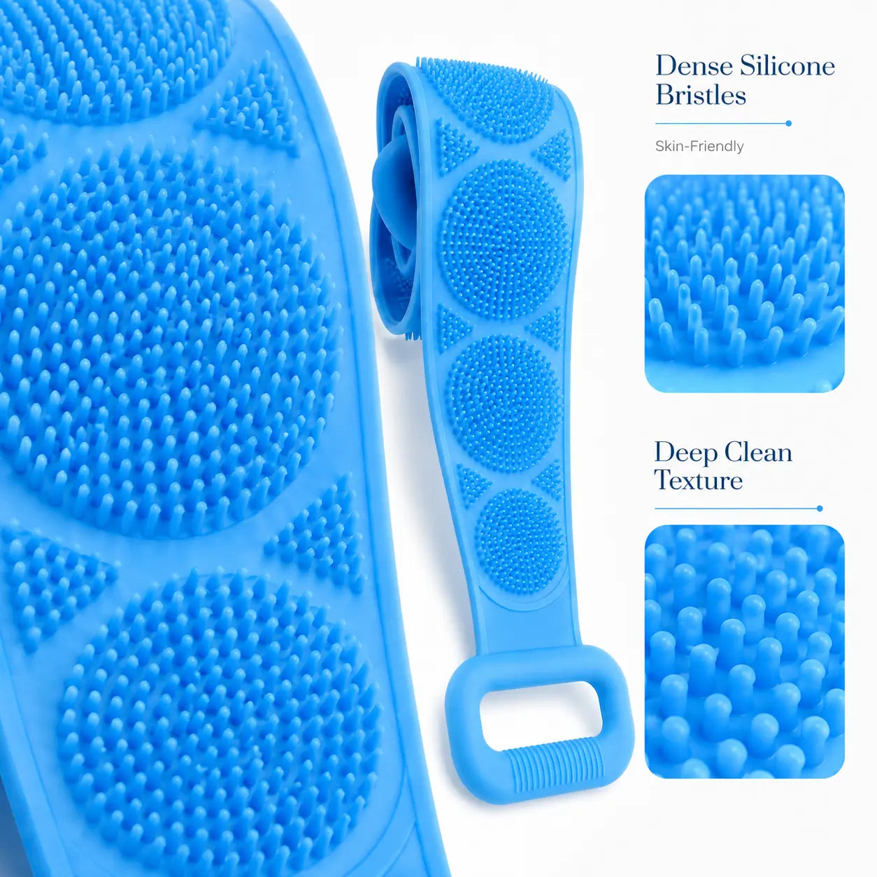 🔥LAST DAY 49% OFF - 🚿 Double-Sided Silicone Back Scrubber with Handles