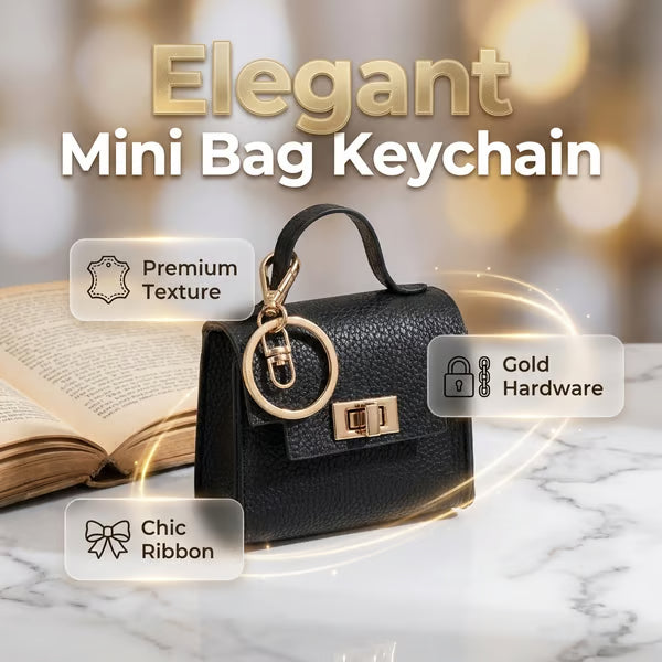 🔥Last Day Only $10.99👜Mini Square Bag Pendant Keychain- High Quality Leather with Colorful Strap, Cute Car Keychain & Bag Charm Accessory