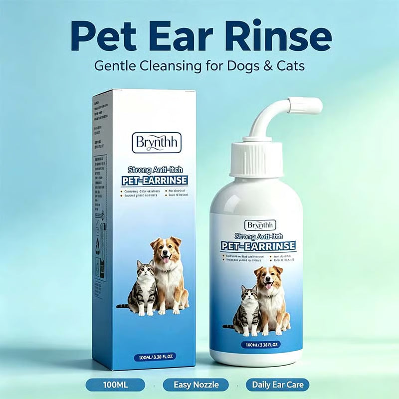 🔥LAST DAY 50% OFF - 🐶🐱Gentle Pet Ear Wash | Odor-Free Cleaning for Dogs & Cats🌿
