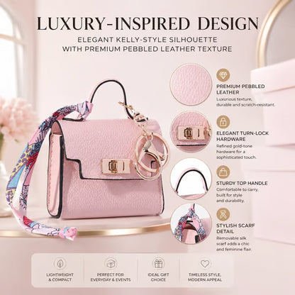 🔥Last Day Only $10.99👜Mini Square Bag Pendant Keychain- High Quality Leather with Colorful Strap, Cute Car Keychain & Bag Charm Accessory